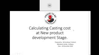 Calculating Casting Cost at new product Development Stage