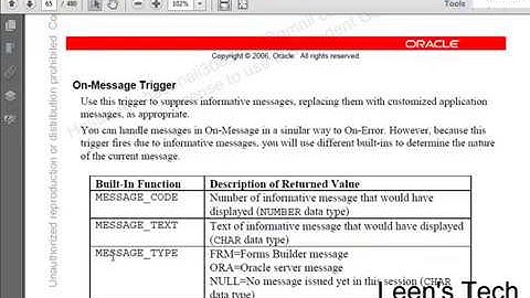 Oracle Forms 10g Tutorial in Bangla: On Message Trigger