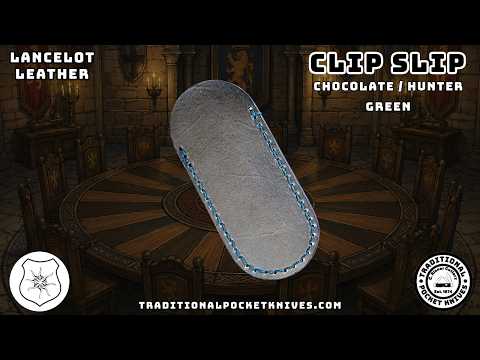 Lancelot Leather: Clip Slip Standard with LynchNW Titanium Clip - Chocolate / Hunter Green