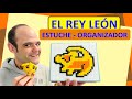 EL REY LEON😺Cómo hacer ESTUCHE▶Organizador de cartón escolar INFANTIL ▶cartonaje CON LEGO CASERO