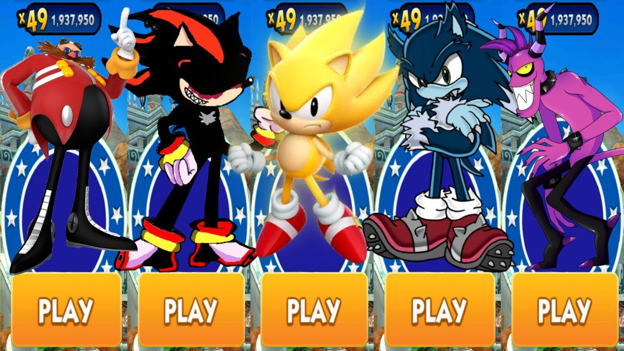 Sonic Dash Classic Super Sonic vs Shadow.EXE vs Werehog defeat All ...