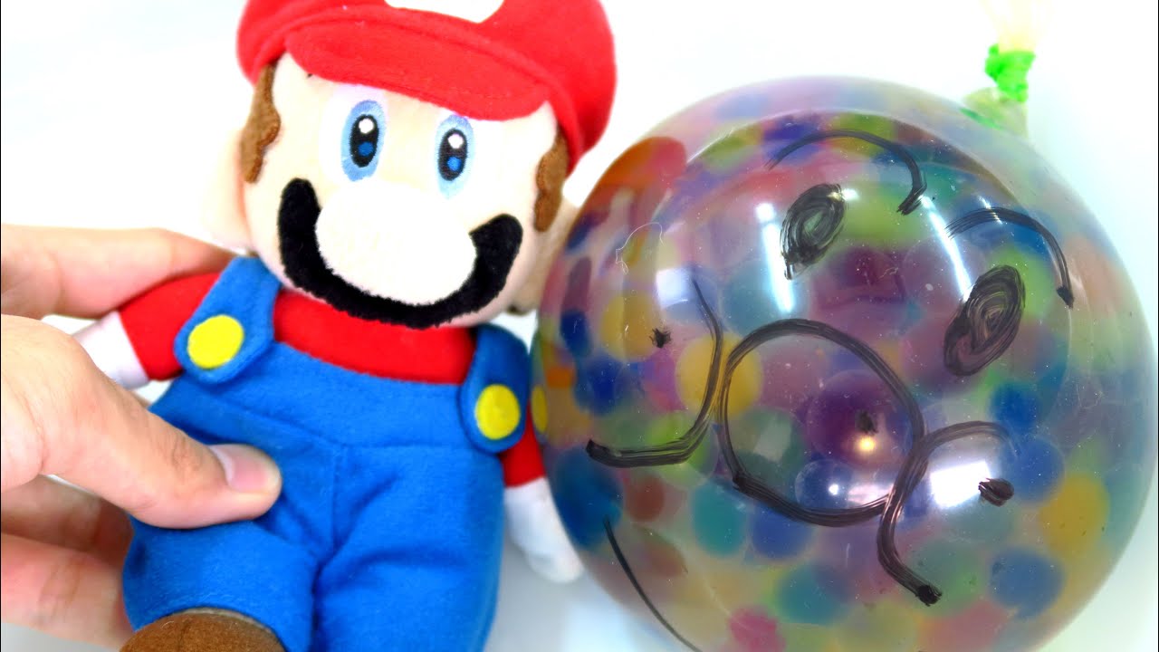 マリオ アンパンマンスクイーズ 風船ぷよぷよボール Squishy Balloon Ball Orbeez Diy Mario Youtube