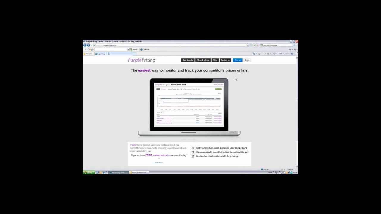 PurplePricing: Setting up an account.