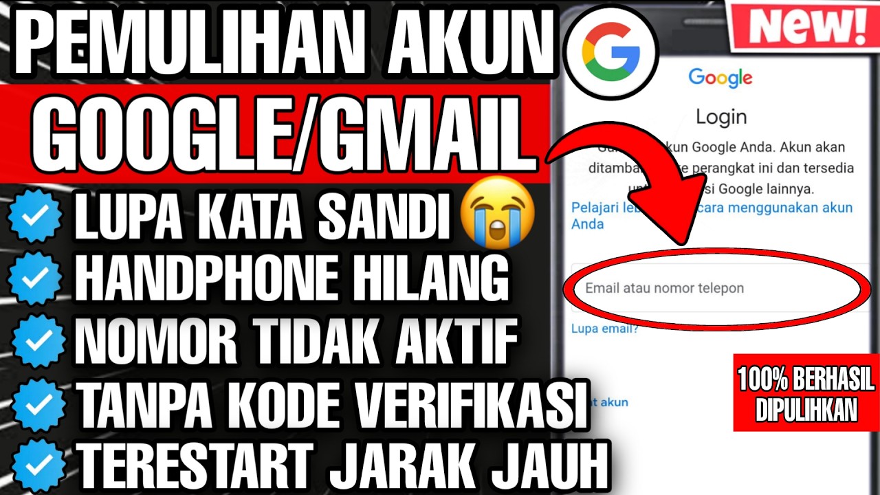 🚨Cara Login Akun Google / Email Tanpa Kata Sandi, Tanpa Verifikasi 2 Langkah & Nomor HP Hilang PULIH