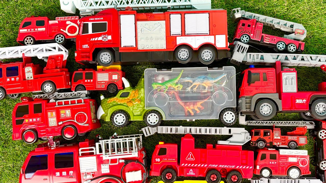 消防車 大集合！坂道走行＆新幹線の火事を消火🚒🚄🔥｜Fire Truck Rescue