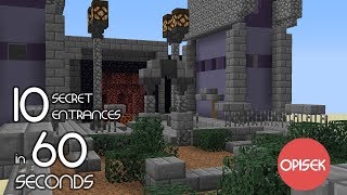 10 Secret Entrances in 60 Seconds | Minecraft