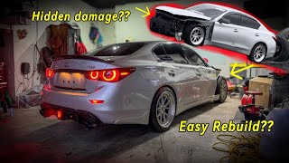 Rebuilding A Wrecked INFINITI Q50 From Copart! How Bad Can it Be??