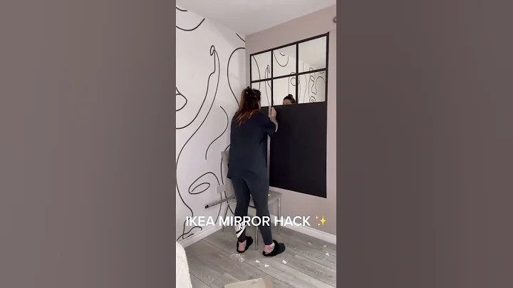 IKEA Mirror Hack, DIY add background to the mirror, three-dimensional effect  #shorts
