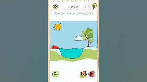 Brain test All-Star level 59 How can the car get across walkthrough