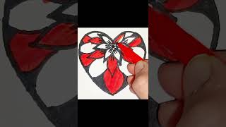 Easy colourful heart 💚💛🧡drawing #art #easy #tutorial #heart #colourful #drawing