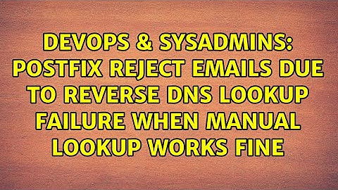 Postfix reject emails due to reverse DNS lookup failure when manual lookup works fine