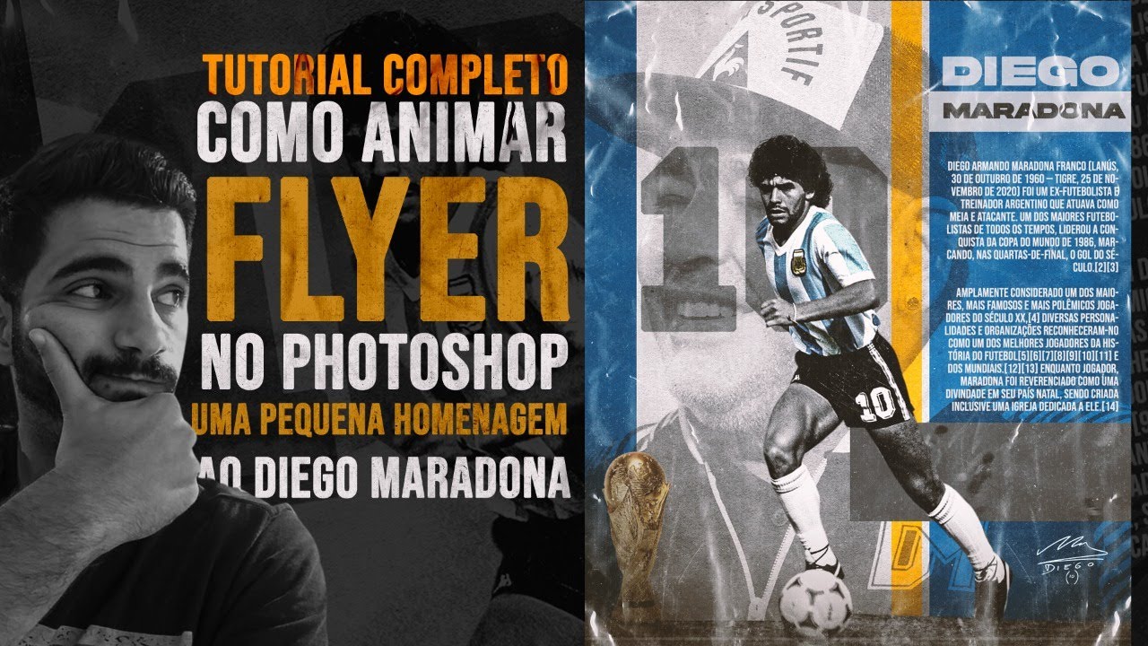 COMO FAZER FLYER ANIMADO SOMENTE COM O PHOTOSHOP - HOMENAGEM AO DIEGO MARADONA