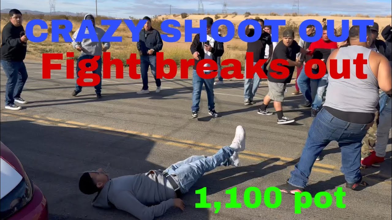 CRAZY SHOOTOUT FIGHT HAPPENS #fox #mustang #dodge #camaro #racing