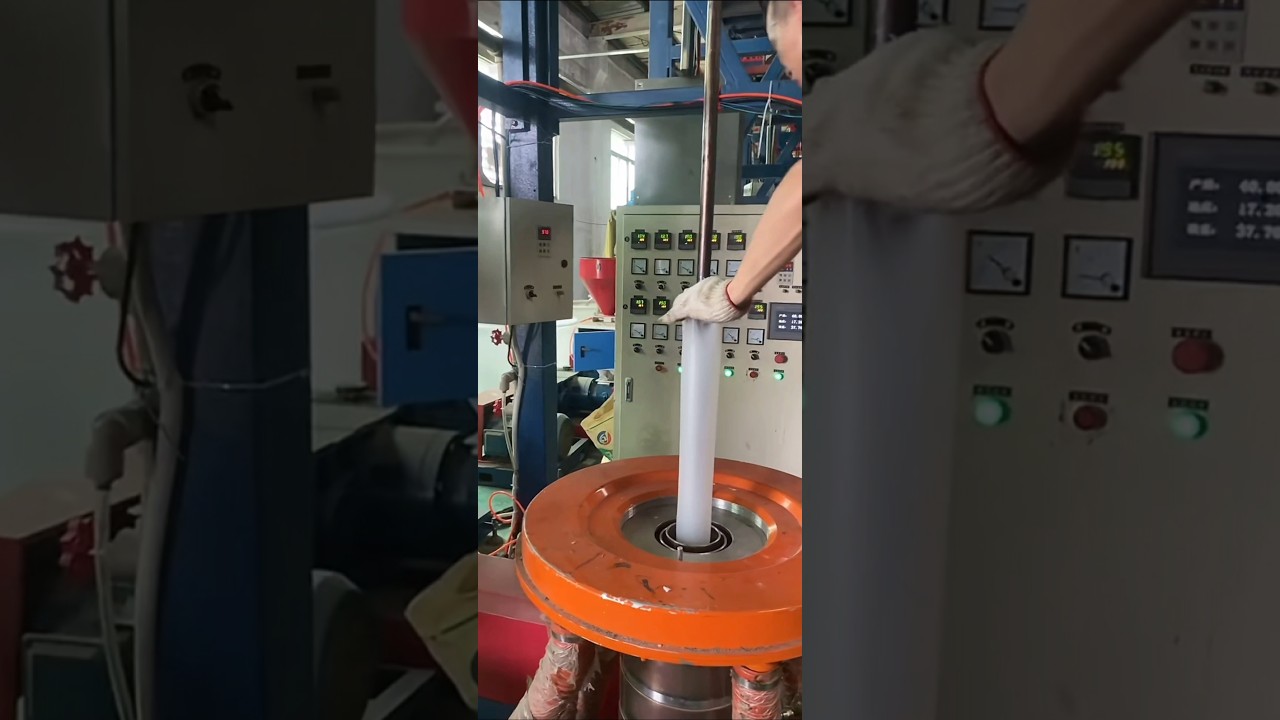 The entire process of starting up the blown film machine