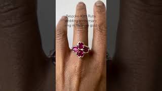 Celebrity Bespoke 40th Ruby wedding anniversary ring in 18ct rose gold #anniversaryring #bespokering Wealth