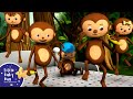 Five Little Monkeys Jumping On The Bed | Part 1 | In HD from LittleBabyBum