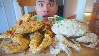 CRAB FEAST | MUKBANG | Ăn Cua Chiên làm tại nhà ở Canada