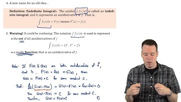 Math152: Section 1.4 Indefinite Integrals (1 of 2)