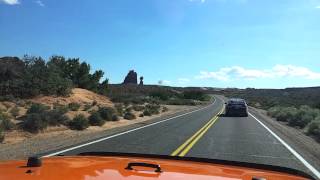 Driving out of Arches National Park, Moab, UT 2014/08/28