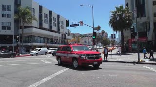 LAFD AP 13 & LAPD CROWN VIC RESPONDING 