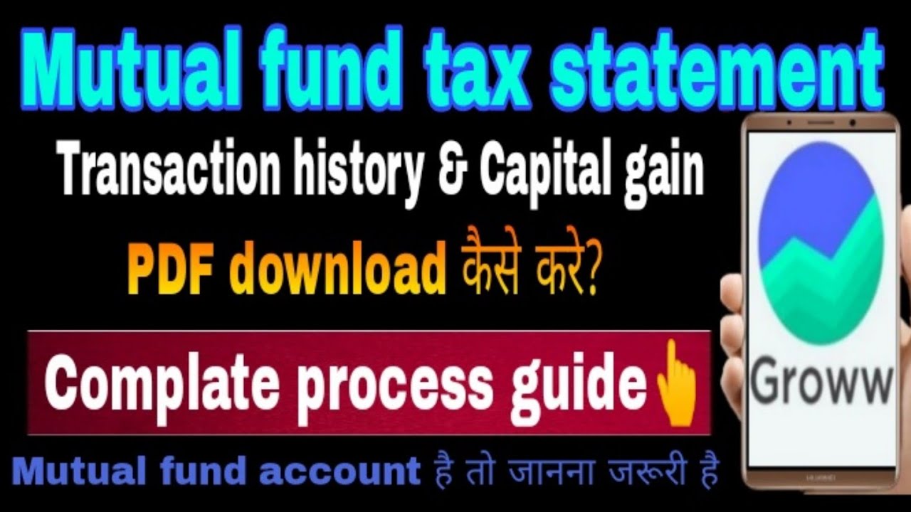 How To Download Groww Tax Statement Groww App Transaction History Tax Statement Download 