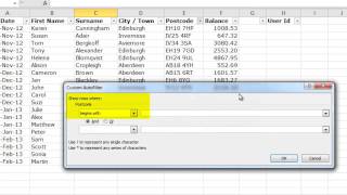 reallycoolExcel video #11:  Filtering Data