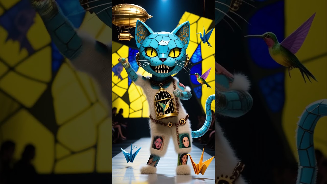 CUTE & CREEPY DANCING CAT: CYBER CAT COUTURE 🐱✨