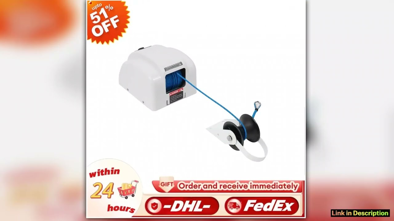 12V Boat Electric Anchor Winch With Remote Wireless Control Marine Saltwater 45LBS Reliable Choice