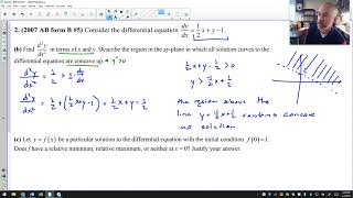 Differential Equations FRQ (2007 Form B, AB #5)