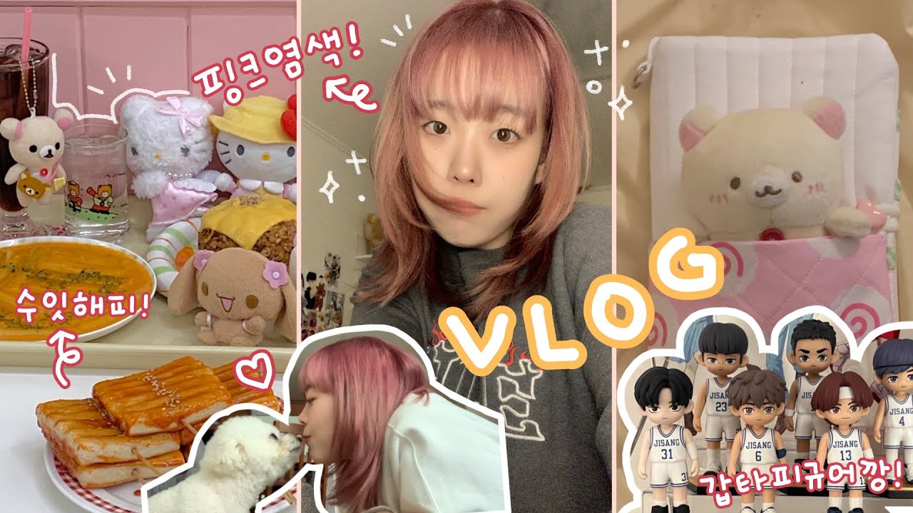 알차다 일상모음집🕺! 핑크머리 변신💓 | 다놀/반다이샵 가챠/가비지타임 피규어 언박싱 | 수집수집/수잇해피 방문하기🫶
