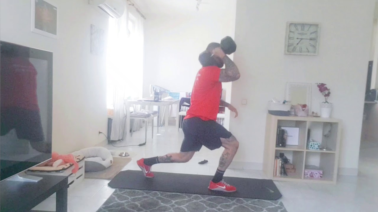 Single Arm DB Front Rack Reverse Lunges - YouTube