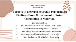 GROUP ASSIGNMENT AFT 3093 CORPORATE ENTREPRENEURSHIP (G11)