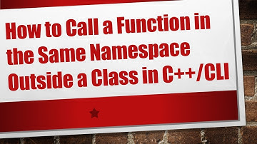 How to Call a Function in the Same Namespace Outside a Class in C+ + /CLI