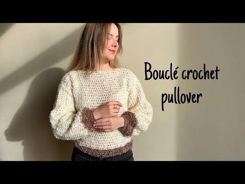 トップス Boucle Yarn Trimming Big Pocket Pullover Easy crochet bouclé pullover sweater tutorial - YouTube