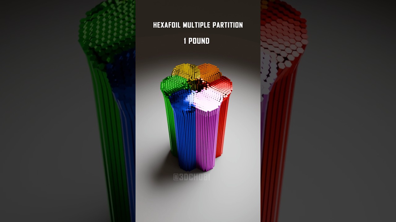 Unique Hexafoil Structure Satisfying Laser Partition & Demolition to 16740 Colorful Hexagonal Prisms