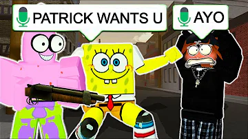 Trolling As Spongebob And Patrick In Roblox Da Hood VOICE CHAT