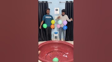 Put The Ball In Bucket With Multi Colour Pop Balloon Challenge #shorts