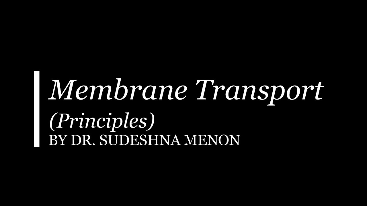 Membrane Transport Principles