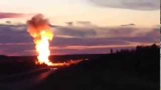 Controlled vent and burn of product in derailed tank cars in Gainford, Alberta