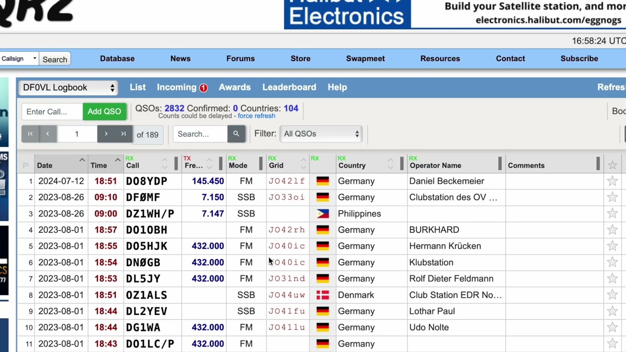 Uploading our DF0VL logbook since 1982 to QRZ.com for the first time - will we see old confirmations