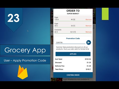 Grocery App – 23 User – Apply Promotion Codes