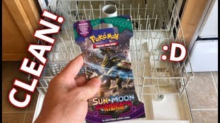 *Pack Experiment* Pokemon Cards Vs  Dishwasher!