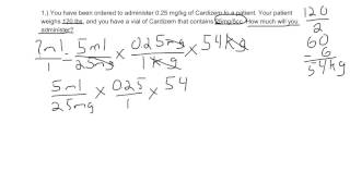 Paramedic Weight-Based Amount Calculation: Cardizem