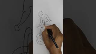 One Line Drawing Tutorial - Bike Rider | Dynamic Cycling Art #drawing #linedrawingtutorial #art