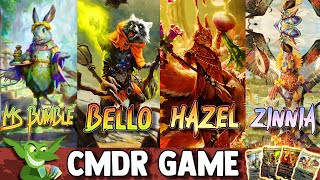Ms Bumbleflower vs Bello vs Hazel vs Zinnia Preconstructed Commander Game for Bloomburrow
