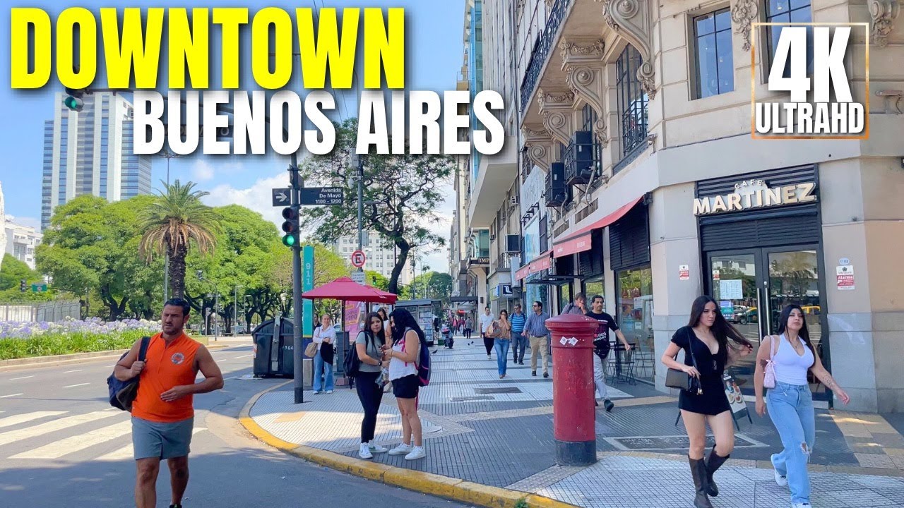 [4K] Downtown Buenos Aires Walking Tour | 9 de Julio Avenue – Iconic City Views