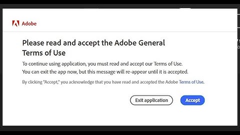 Solution to the error Please read and accept the adobe general