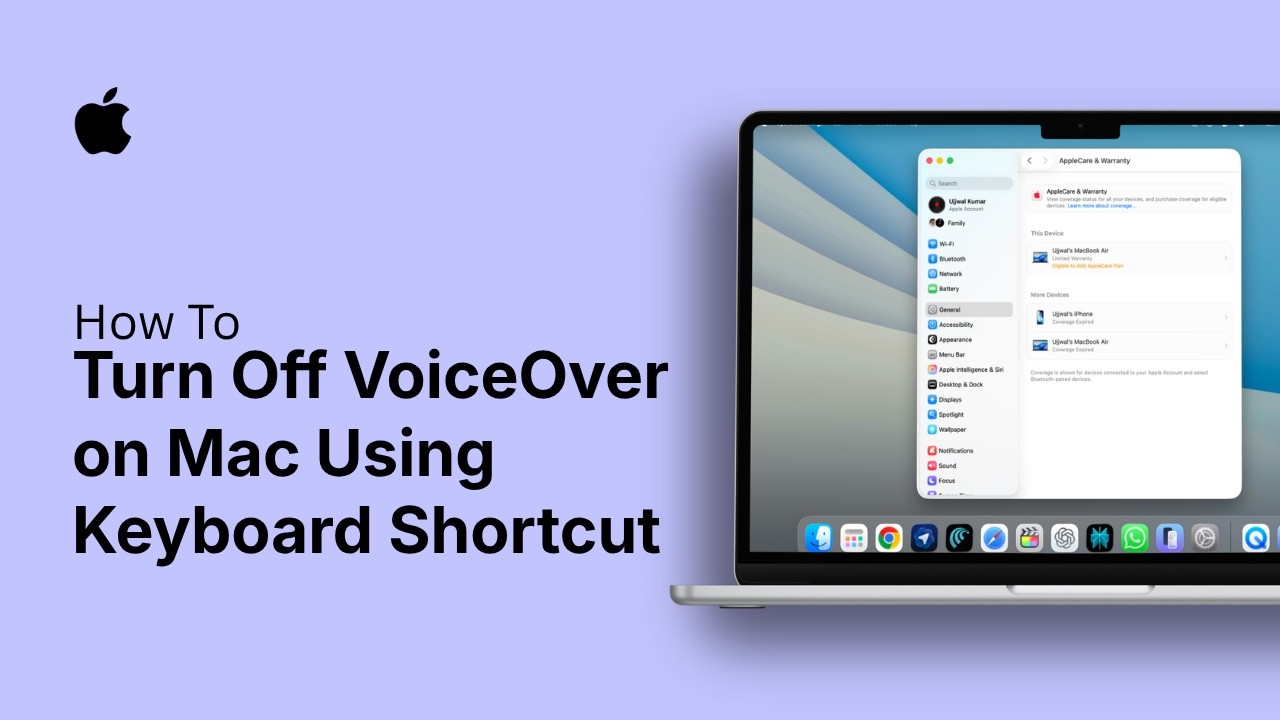 How to Turn Off VoiceOver on Mac Using Keyboard Shortcut - YouTube