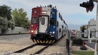 Cab Car #119 Leads A Fast Southbound Frontrunner With Interesting Horn Flyby By South Jordan!