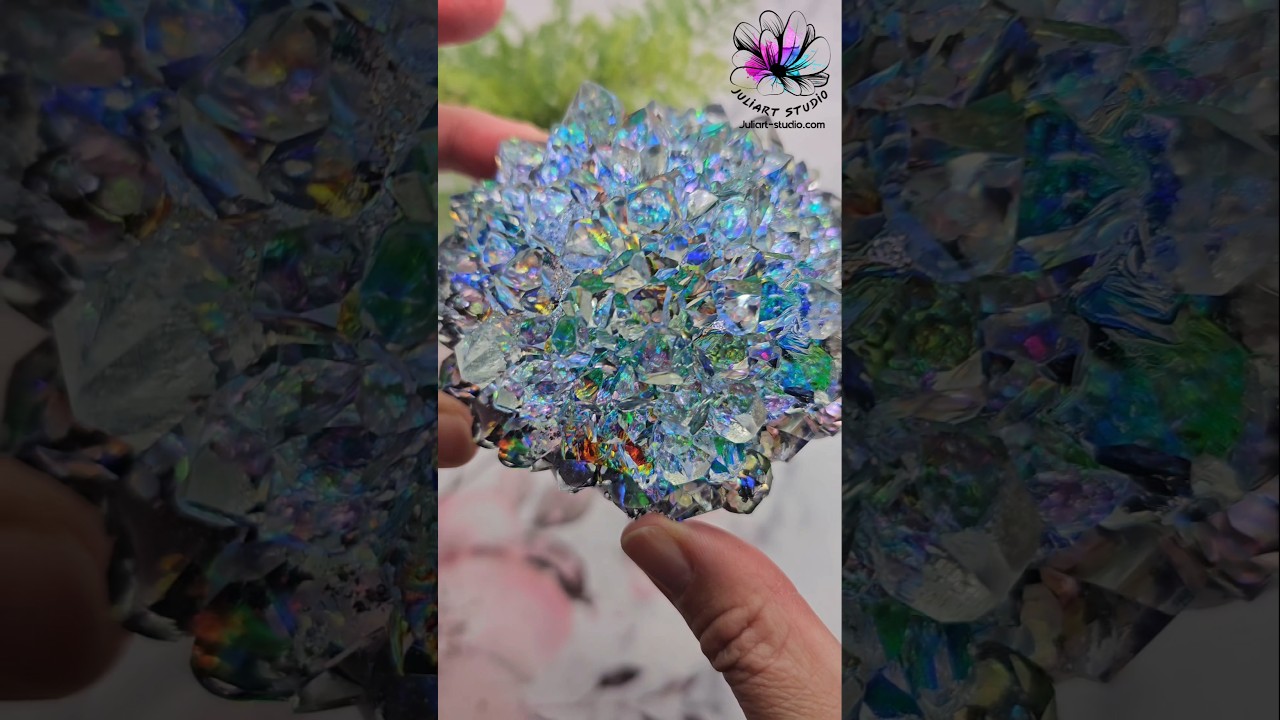 Demolding a Dichroic Resin Crystal 